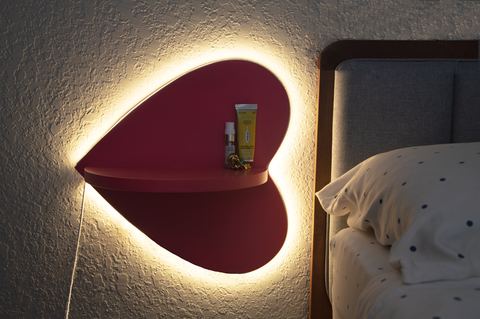 Cora floating nightstand with LED light