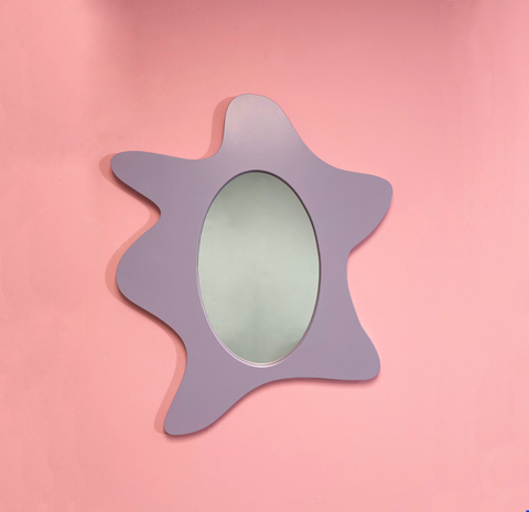Maggie Wavy Mirror, wavy mirror, pastel mirror squiggle mirror, asymmetric mirror, wall mirror, arched mirror